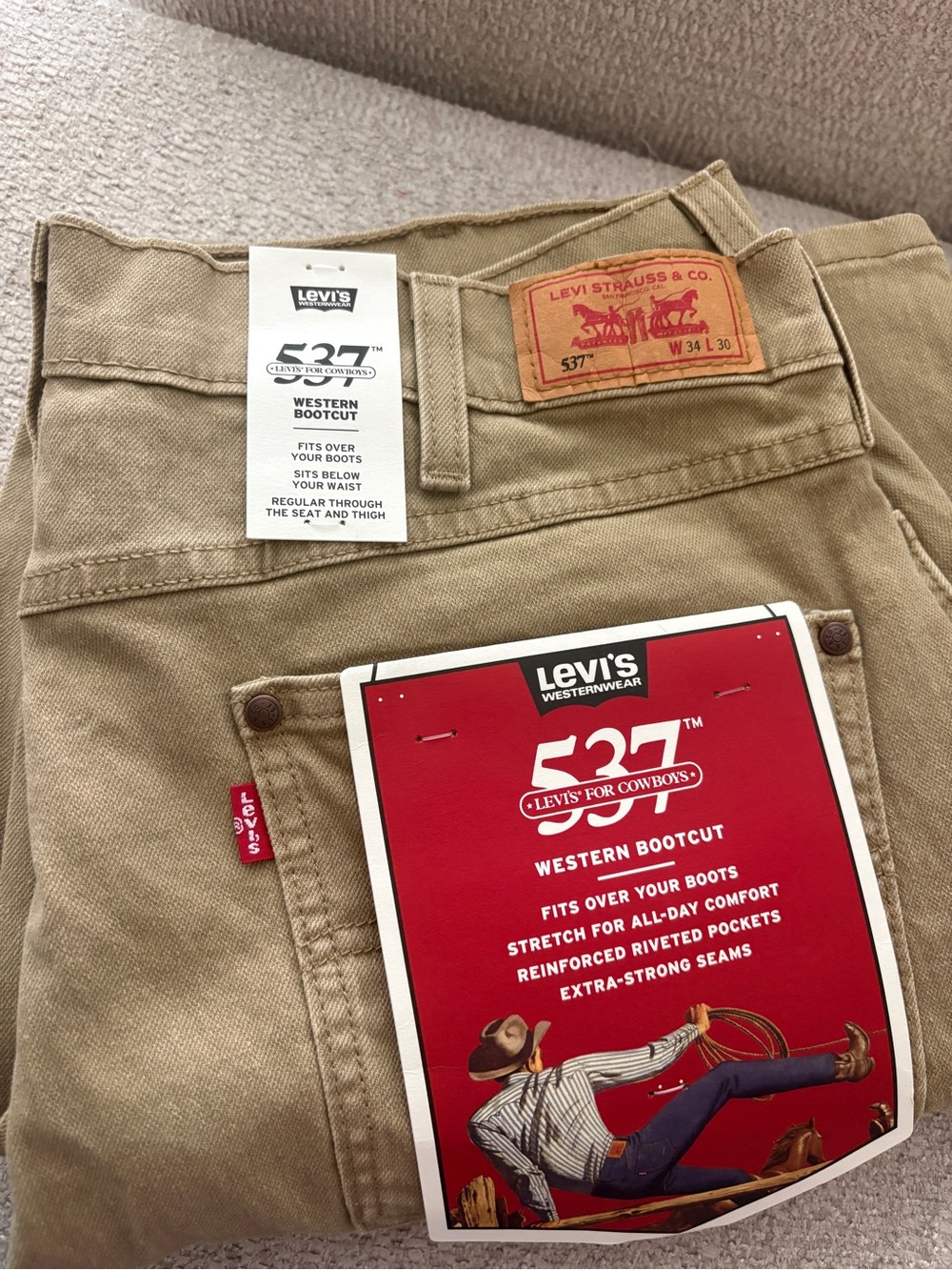 Levi's 527 Western Bootcut Jeans in Khaki